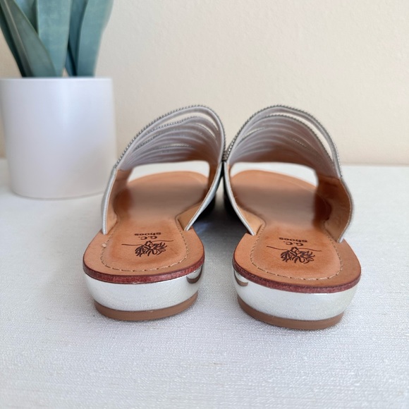 New G.C. Shoes Mattie Silver Embellished Leather Dressy Slide Sandals Women’s 9 - Picture 11 of 14